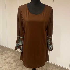 MISSLOOK Rich Brown Casual Top